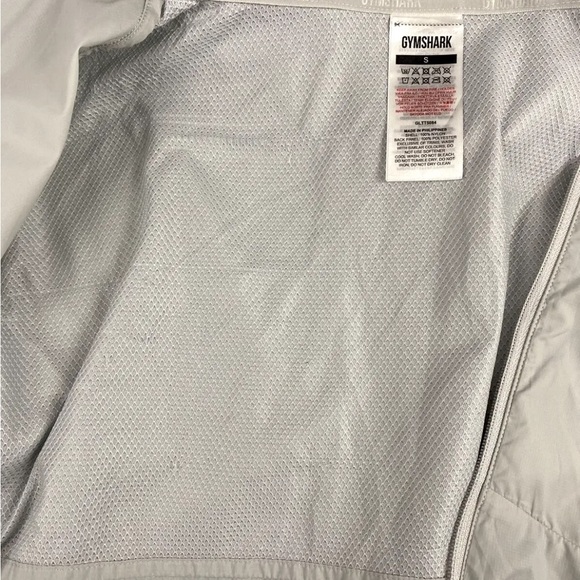 Women’s Gymshark Speed Windbreaker Jacket Light Grey Sz S Lightweight Vented - Picture 7 of 8